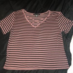 Purple and black crop top